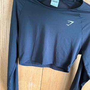 Gymshark Charcoal Long Sleeve Crop Top